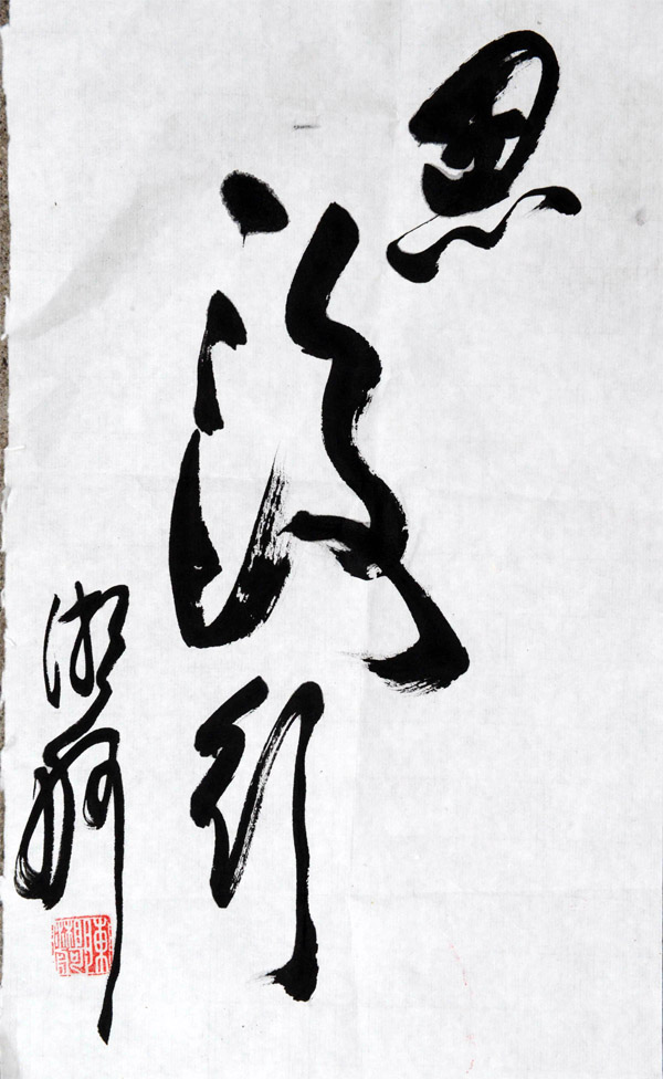 陈湘舸教授的“画书”字作品之一：三思而后行